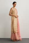 RI.Ritu Kumar_Off White Silk Organza, Silk, Net Embroidery, Designer And Pink Kurta Set _Online_at_Aza_Fashions