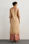Shop_RI.Ritu Kumar_Off White Silk Organza, Silk, Net Embroidery, Designer And Pink Kurta Set _at_Aza_Fashions