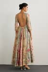 Shop_RI.Ritu Kumar_Pink Silk, Chanderi, Viscose, Satin, Lycra, Net, Kashmiri Buti Anarkali Set _at_Aza_Fashions