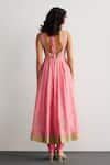 Shop_RI.Ritu Kumar_Pink Chanderi Silk, Cotton, Lycra, Viscose, Chinon Bubblegum Anarkali Set _at_Aza_Fashions