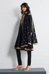 RI.Ritu Kumar_Black Silk, Chanderi, Satin, Lycra, Net Zari, Sequins, Designer Kurta Set _Online_at_Aza_Fashions