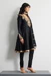 Buy_RI.Ritu Kumar_Black Silk, Chanderi, Satin, Lycra, Net Zari, Sequins, Designer Kurta Set _Online_at_Aza_Fashions
