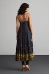 Shop_RI.Ritu Kumar_Black Silk Satin, Viscose, Satin, Lycra, Chinon Embroidery Gaj Print Kurta Set _at_Aza_Fashions