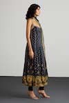 Buy_RI.Ritu Kumar_Black Silk Satin, Viscose, Satin, Lycra, Chinon Embroidery Gaj Print Kurta Set _Online_at_Aza_Fashions