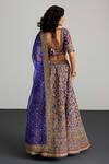 Shop_RI.Ritu Kumar_Purple , Organza Sequins, Embroidery Round Neck Gold Lehenga Set _at_Aza_Fashions