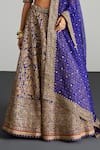 RI.Ritu Kumar_Purple , Organza Sequins, Embroidery Round Neck Gold Lehenga Set _Online