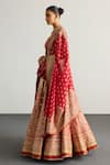 Buy_RI.Ritu Kumar_Off White Silk, Chinon Zari, Embroidery, Tassels Round Designer Red Lehenga Set _Online_at_Aza_Fashions
