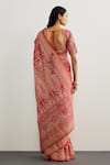 Shop_RI.Ritu Kumar_Fuchsia Silk, Crepe Embroidery Designer Kulah Print Saree _at_Aza_Fashions