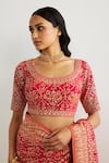 Buy_RI.Ritu Kumar_Fuchsia Silk, Crepe Embroidery Designer Kulah Print Saree _Online_at_Aza_Fashions