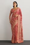 Buy_RI.Ritu Kumar_Fuchsia Silk, Crepe Embroidery Designer Kulah Print Saree _at_Aza_Fashions