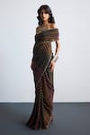 Buy_RI.Ritu Kumar_Black Viscose, Polyester, Chinon Embroidery Multi Print Designer Saree Set _Online_at_Aza_Fashions