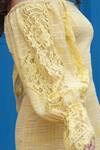 She'll_Yellow Jacquard Lace Off-shoulder Sleeve Dress _Online_at_Aza_Fashions