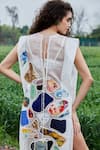 Shop_She'll_Multi Color Organza Round Neck Multicolor Designer Dress _Online_at_Aza_Fashions