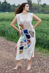 Buy_She'll_Multi Color Organza Round Neck Multicolor Designer Dress _at_Aza_Fashions