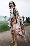 Shop_She'll_Chiffon Round Neck Multicolor Kaftan _Online_at_Aza_Fashions