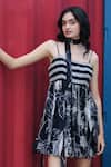 She'll_Blue Blue-white Cotton Gauze Stripe Dress _Online_at_Aza_Fashions