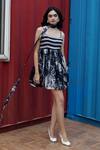 Buy_She'll_Blue Blue-white Cotton Gauze Stripe Dress _at_Aza_Fashions