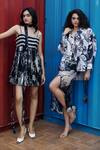 She'll_Blue Blue-white Cotton Gauze Stripe Dress _at_Aza_Fashions