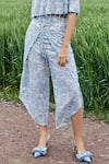 Shop_She'll_Blue Jacquard Beads Off-shoulder Misty Self Sheer Set _Online_at_Aza_Fashions