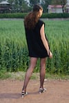 Shop_She'll_Black Sequins Notched Neck Designer Blazer Dress _at_Aza_Fashions