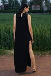 Shop_She'll_Black Beads, Sequins Round Neck Japanese Twill Designer Set _at_Aza_Fashions
