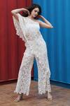 Buy_She'll_Ivory Asymmetric Floral Top And Pants _Online_at_Aza_Fashions