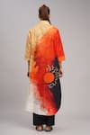 Shop_Taika By Poonam Bhagat_Multi Color Linen Embroidery Mandarin Collar Fire Abstract Art Tunic _at_Aza_Fashions