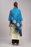 Shop_Taika By Poonam Bhagat_Multi Color Linen Embroidery V-neck Ocean Tunic _at_Aza_Fashions
