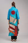 Shop_Taika By Poonam Bhagat_Multi Color Linen Embroidery Mandarin Collar Multicolor Printed Tunic _at_Aza_Fashions