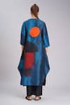 Shop_Taika By Poonam Bhagat_Multi Color Silk Embroidery Round Neck Twilight Printed Linen Tunic _at_Aza_Fashions