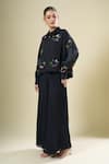 Shop_Afew By Rahul Mishra_Black Embroidery Collared Shirt _Online_at_Aza_Fashions