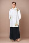 Buy_Afew By Rahul Mishra_White Cotton Embroidery Collared Shirt _at_Aza_Fashions