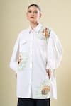 Afew By Rahul Mishra_White Cotton Embroidery Collared Shirt _at_Aza_Fashions