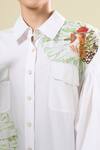 Buy_Afew By Rahul Mishra_White Cotton Embroidery Collared Shirt 