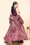 Mamicha_Wine Crepe Sequins Open , Sweetheart Printed Cape Set _at_Aza_Fashions