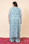 Shop_Mamicha_Green Chiffon V-neck Cyan-green Sparkle Overlay Set _at_Aza_Fashions