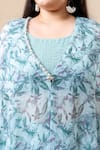 Shop_Mamicha_Green Chiffon V-neck Cyan-green Sparkle Overlay Set 