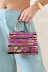 Shop Soup By Sougat Paul Purple Embroidery, Sequins Aarani Embellished Clutch Bag at Aza Fashions Shop_Soup By Sougat Paul_Purple Embroidery, Sequins Aarani Embellished Clutch Bag _at_Aza_Fashions