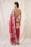Shop_Soup By Sougat Paul_Pink Organza, Cotton, Net Embroidery Round Embellished Pre-stitched Saree Set _at_Aza_Fashions