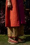 Medha_Pink Silk Beads Round Neck Multi Color Handcrafted Tunic _Online_at_Aza_Fashions