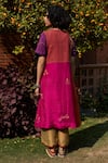 Shop_Medha_Pink Silk Beads Round Neck Multi Color Handcrafted Tunic _at_Aza_Fashions