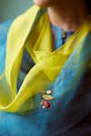 Buy_Medha_Yellow Chanderi, Silk Organza Embroidery Round Neck Kurta Set 