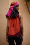 Shop_Medha_Multi Color Silk Embroidery Collared Handcrafted Shirt _at_Aza_Fashions