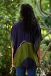 Shop_Medha_Blue Silk Embroidery, Beads Collared Deep Handcrafted Designer Shirt _at_Aza_Fashions