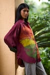 Medha_Red Silk Embroidery Collared Multi Color Pure Shirt _Online_at_Aza_Fashions