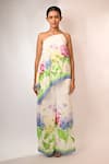 Buy_Rimi Nayak_White Viscose, Crepe Embroidery Hydrangea Printed Trousers 