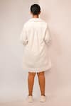 Shop_Rimi Nayak_White Polyester, Rayon Pearls Collared Shirt Dress With Beads _at_Aza_Fashions