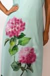 Buy_Rimi Nayak_Blue Bemberg, Satin Embroidery Off-shoulder Hydrangea Dress _Online_at_Aza_Fashions