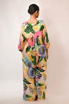 Shop_Rimi Nayak_Pink Viscose, Crepe Beads Collared Multicolour Floral Printed Shirt _at_Aza_Fashions