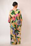 Shop_Rimi Nayak_Multi Color Viscose Round Neck Multicolour Floral Printed Trousers And Shirt _at_Aza_Fashions